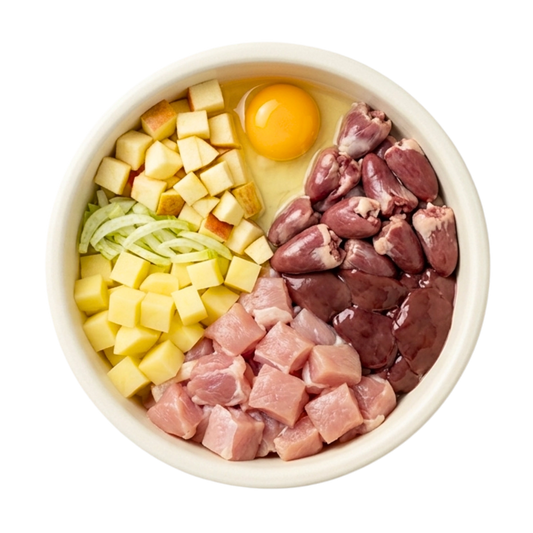 BARF Huhn Apfel Kamille Fenchel