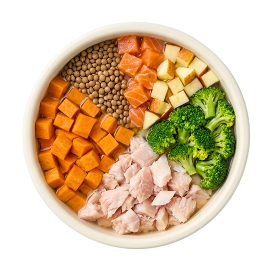 BARF Lachs Süsskartoffel